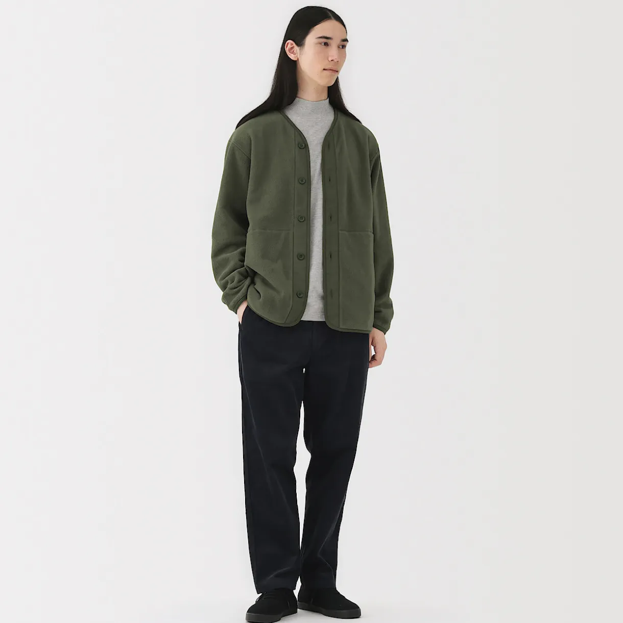 Cardigan en polaire de polyester recyclé pour homme