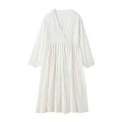 Cardigan long en double gaze à pois dobby pour femme