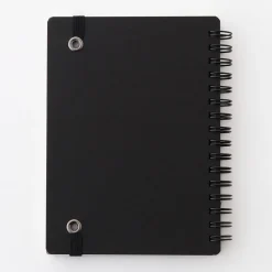 Carnet double spirale A6 en papier de grande qualité avec attache élastique