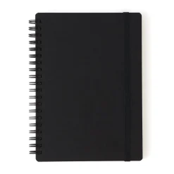 Carnet double spirale en papier de grande qualité avec attache élastique