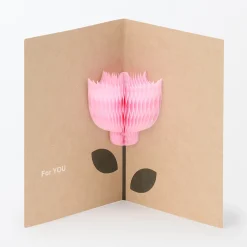 Carte pop‐up en papier alvéolé ‐ Fleur