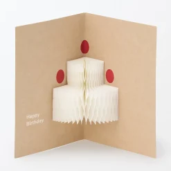 Carte pop‐up en papier alvéolé ‐ Gâteau
