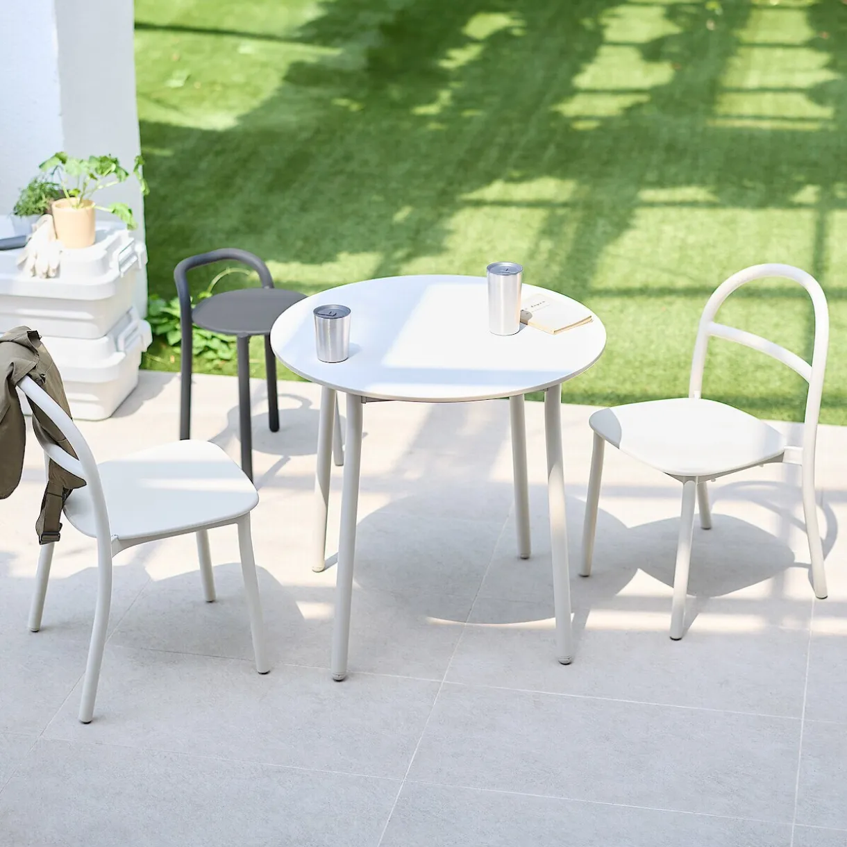 Chaise en aluminium - Gris clair