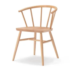 Chaise en hêtre massif à pieds arrondis et accoudoirs