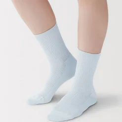 Chaussettes avec bord confortable et rayures pour femme