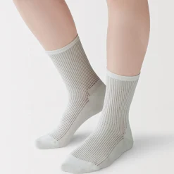 Chaussettes avec bord confortable et rayures pour femme