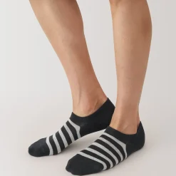 Chaussettes basses à angle droit pour homme ‐ Rayé.