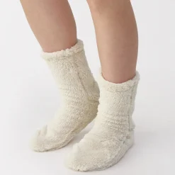 Chaussettes d'intérieur en polyester recyclé et molleton Boa pour femme