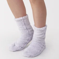 Chaussettes d'intérieur en polyester recyclé et molleton Boa pour femme
