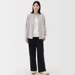 Chemise à col montant en flanelle brossée double femme