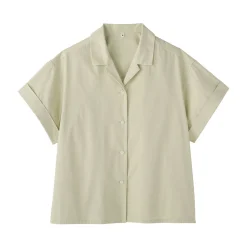 Chemise à manches courtes en popeline de coton biologique pour femme