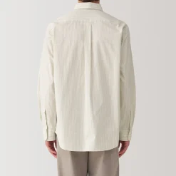 Chemise à manches longues en coton lavé homme
