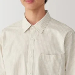 Chemise à manches longues en coton lavé homme