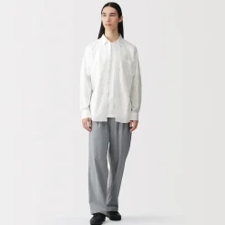 Chemise à manches longues en coton lavé homme