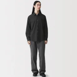 Chemise à manches longues en coton lavé homme