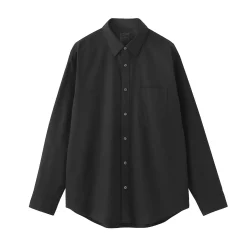 Chemise à manches longues en coton lavé homme