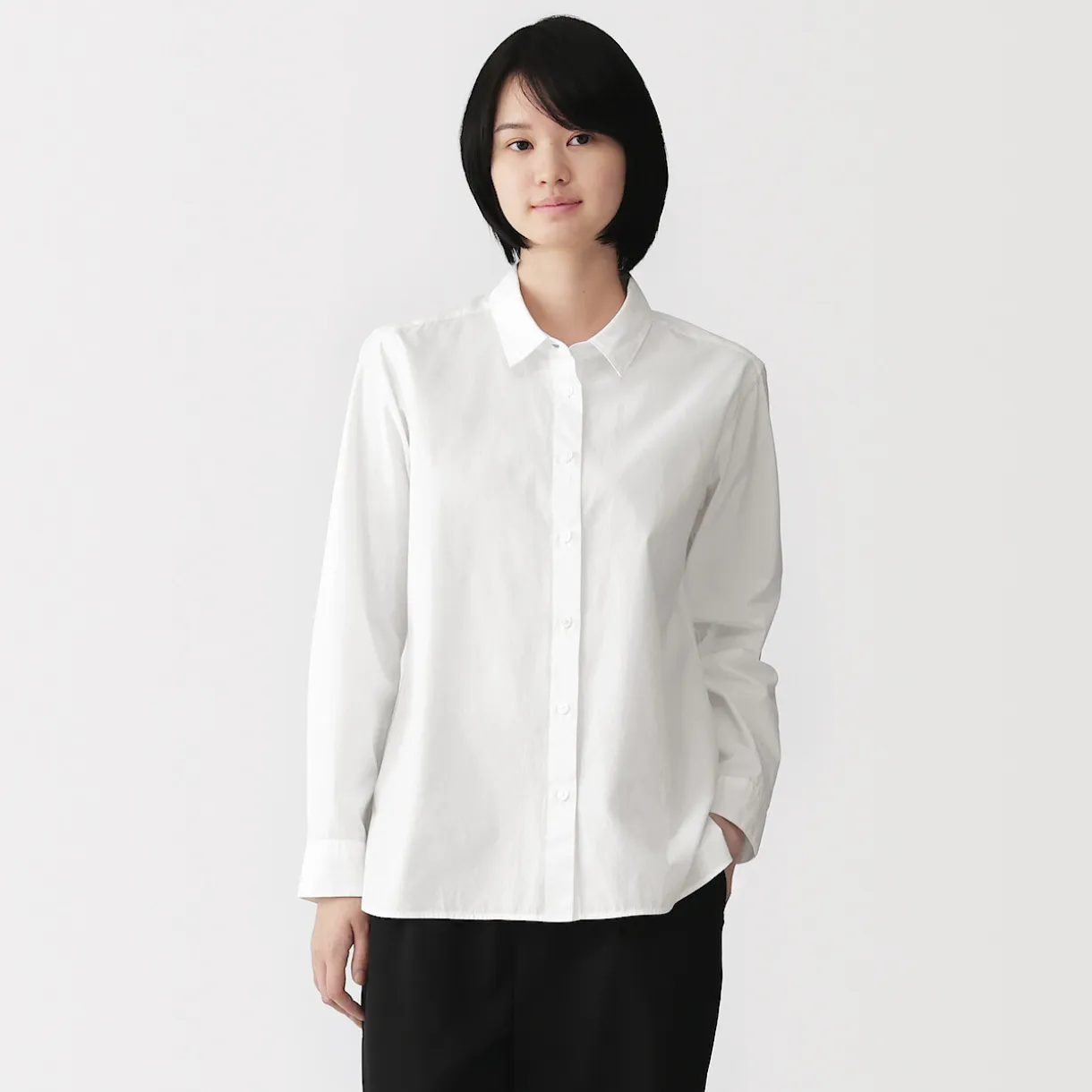 Chemise en coton délavé à mailles larges pour femme