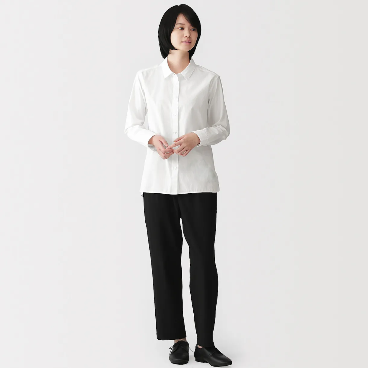 Chemise en coton délavé à mailles larges pour femme