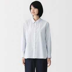 Chemise en coton délavé à mailles larges pour femme