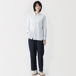 Chemise en coton délavé à mailles larges pour femme