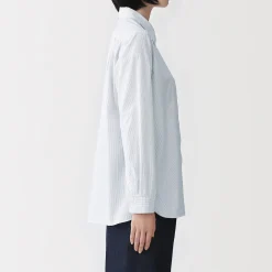 Chemise en coton délavé à mailles larges pour femme