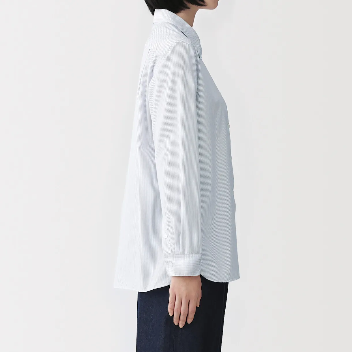 Chemise en coton délavé à mailles larges pour femme
