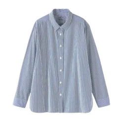 Chemise en coton délavé à mailles larges pour femme