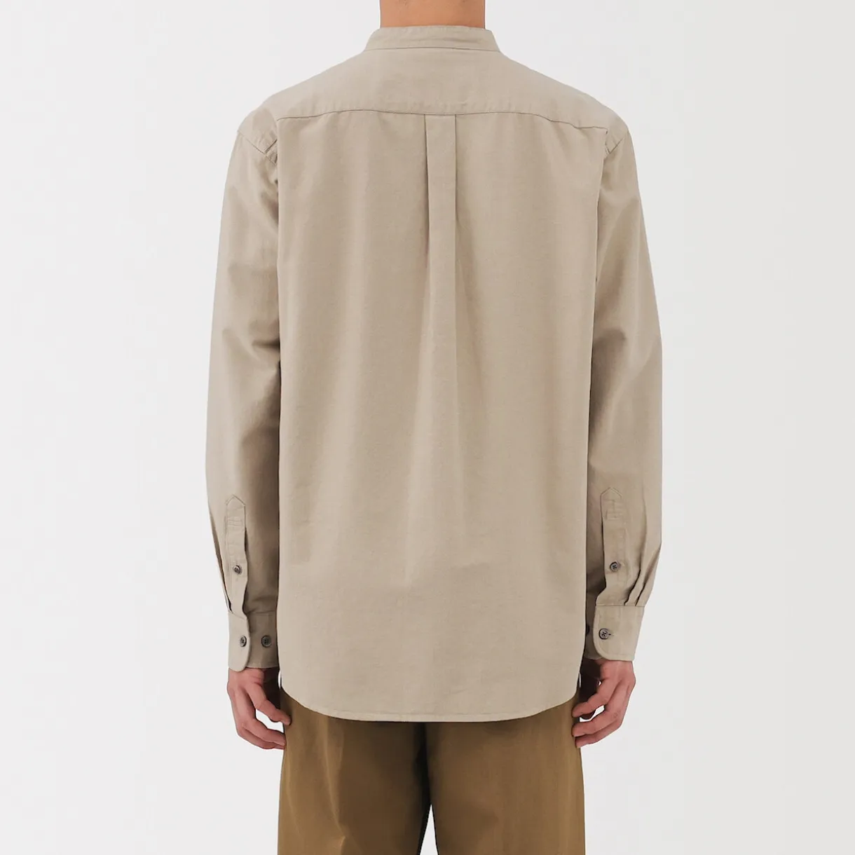 Chemise en coton Oxford lavé col officier pour homme