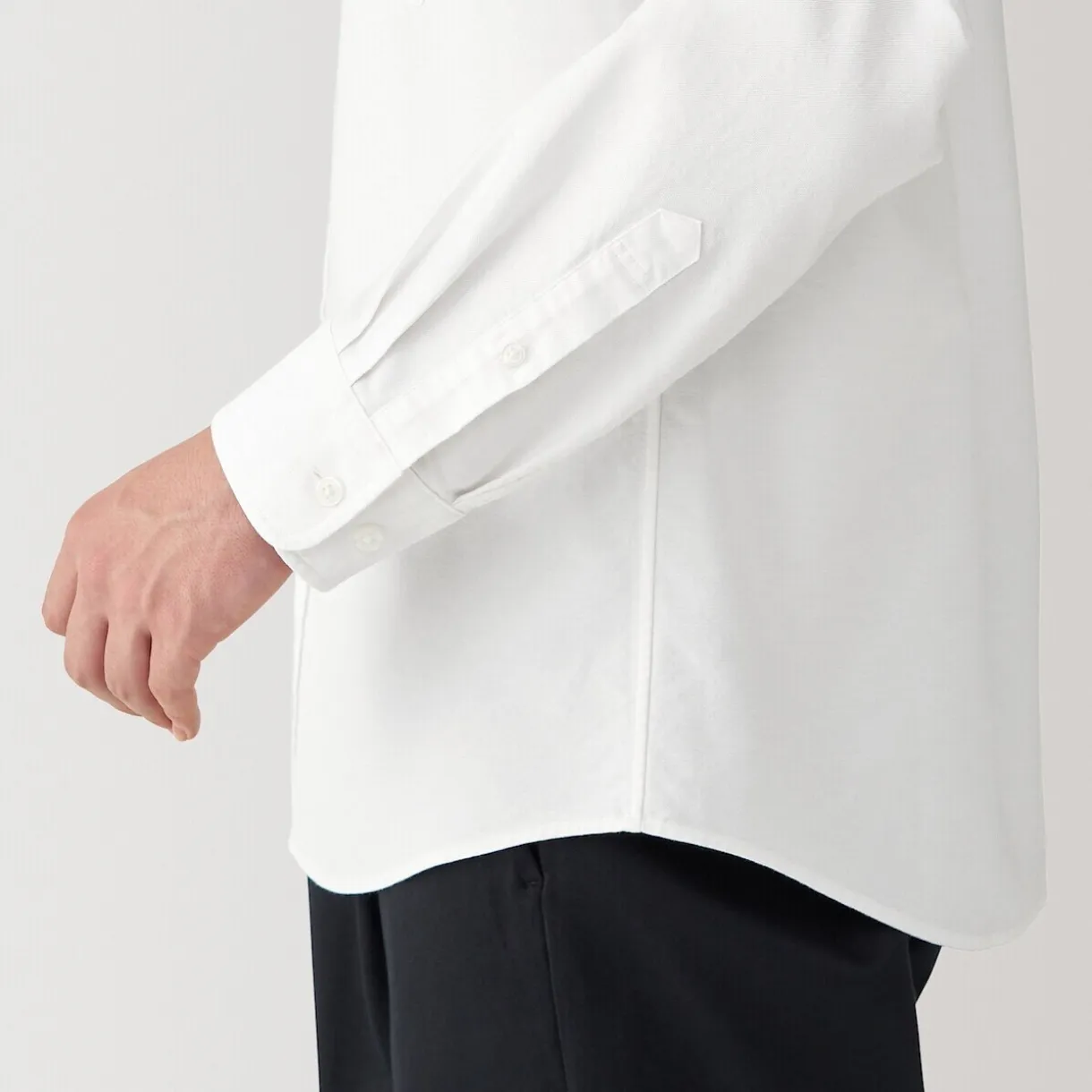 Chemise en coton Oxford lavé col officier pour homme