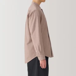 Chemise en coton Oxford lavé col officier homme