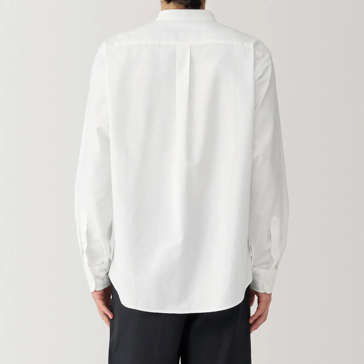 Chemise en coton Oxford lavé col officier homme