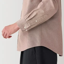 Chemise en coton Oxford lavé col officier homme