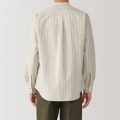 Chemise en coton Oxford lavé col officier homme