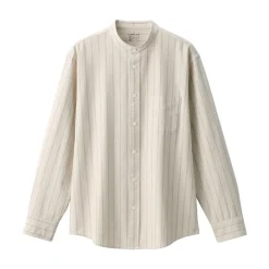 Chemise en coton Oxford lavé col officier homme