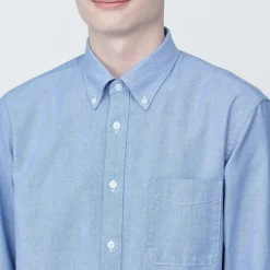 Chemise en coton Oxford lavé col boutonné homme