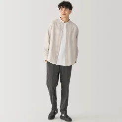 Chemise en coton Oxford lavé col officier pour homme…