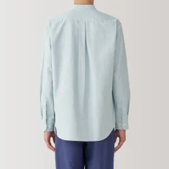 Chemise en coton Oxford lavé col officier pour homme…