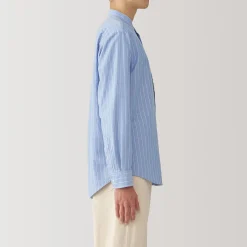 Chemise en coton Oxford lavé col officier pour homme…