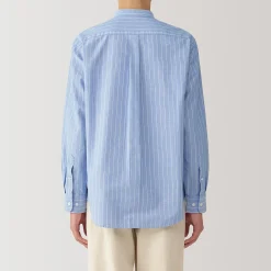 Chemise en coton Oxford lavé col officier pour homme…