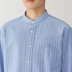 Chemise en coton Oxford lavé col officier pour homme…