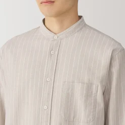 Chemise en coton Oxford lavé col officier pour homme…