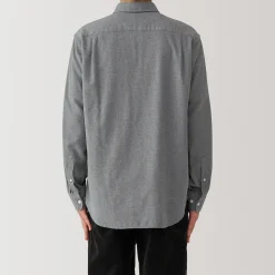 Chemise en flanelle col officier pour homme