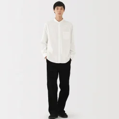 Chemise en flanelle col officier pour homme