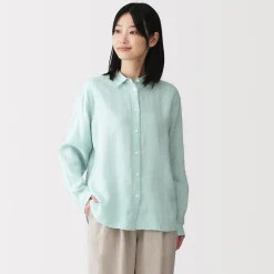 Chemise en lin lavé pour femme