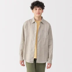 Chemise en lin lavé pour homme