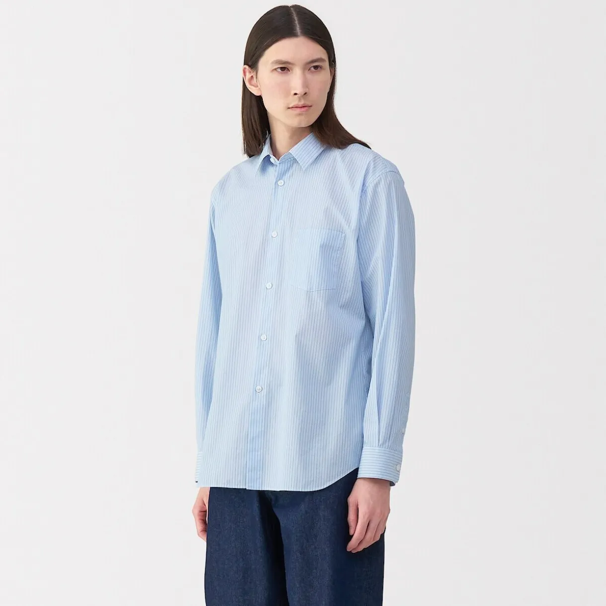 Chemise en popeline de coton pour homme