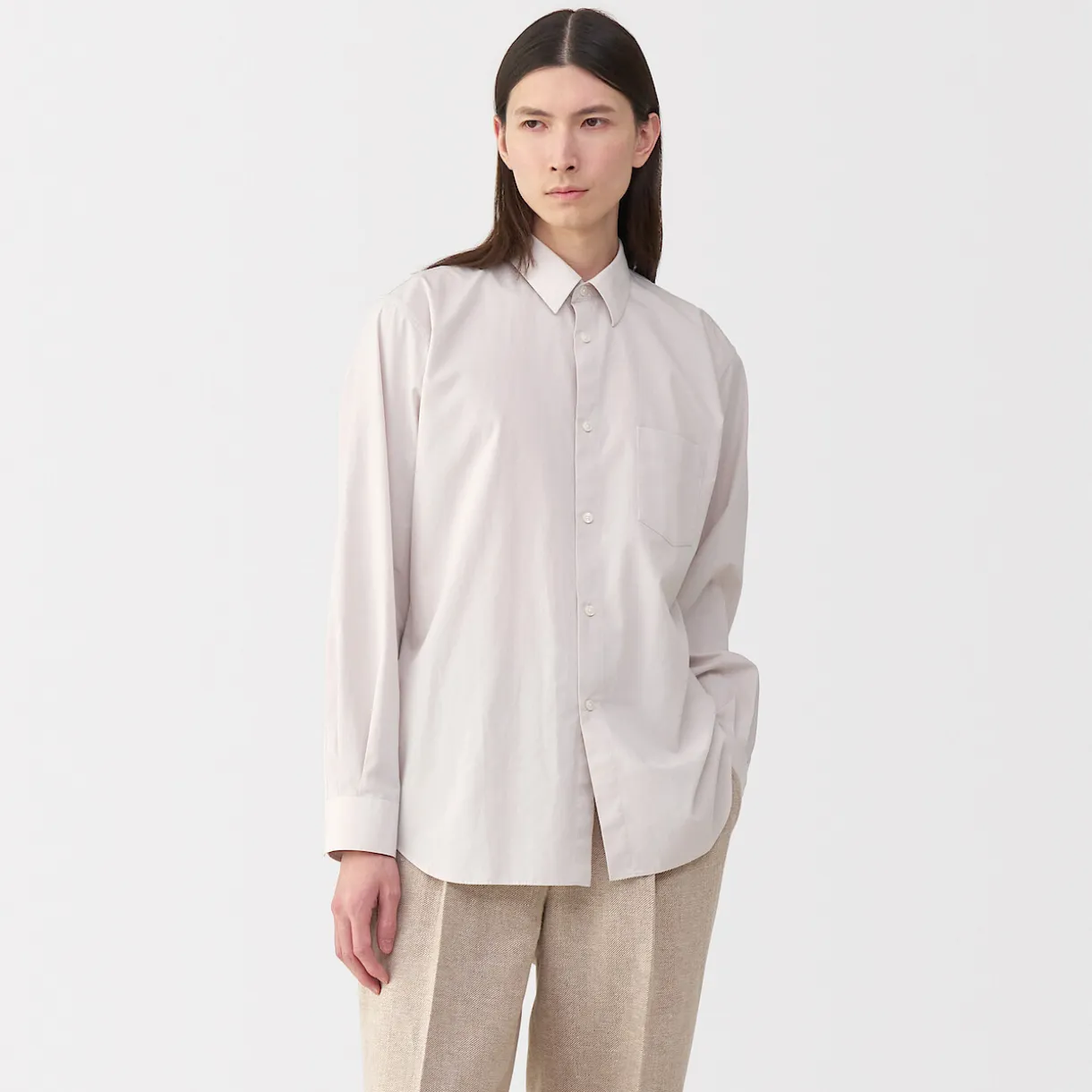 Chemise en popeline de coton pour homme