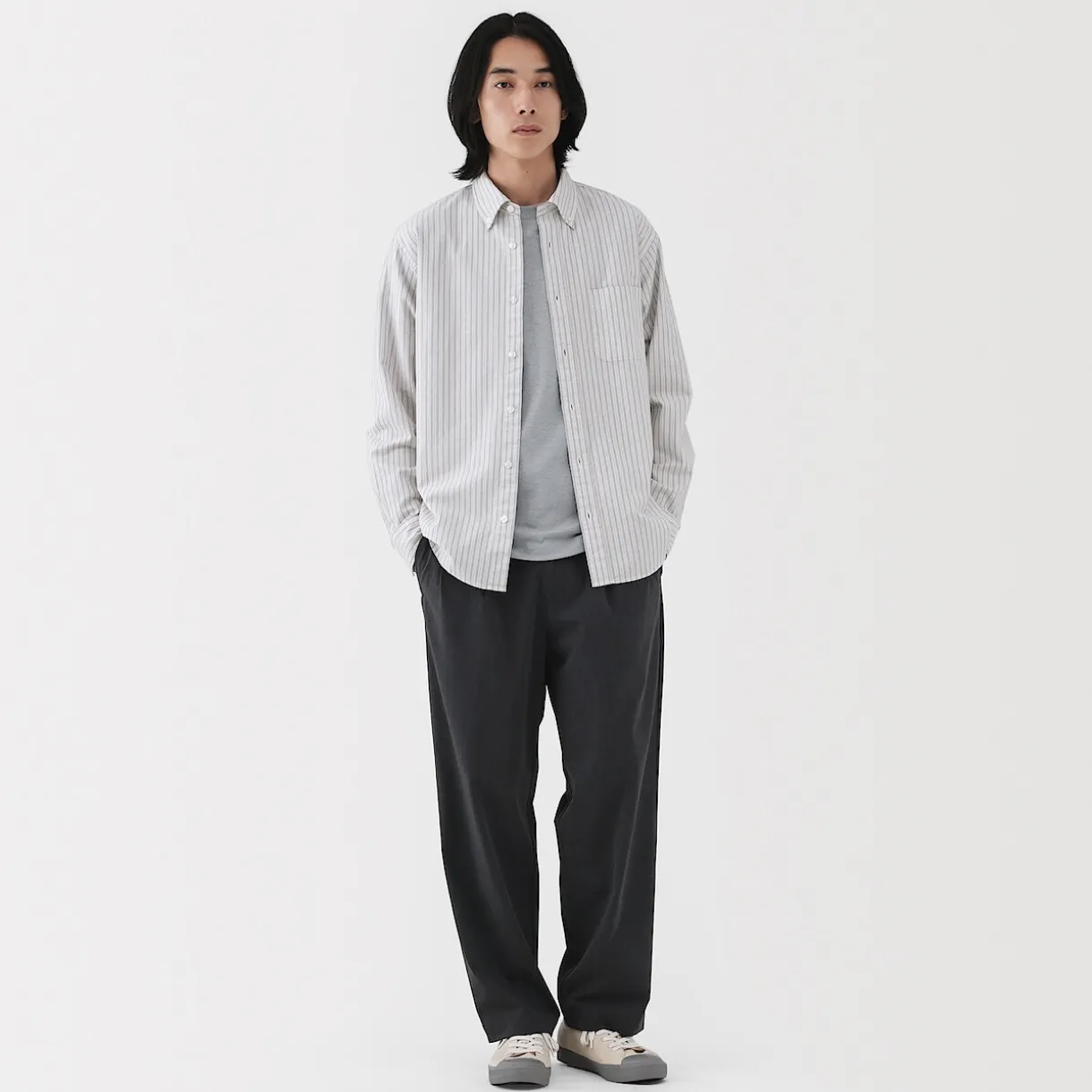 Chemise Oxford en coton lavé pour homme…