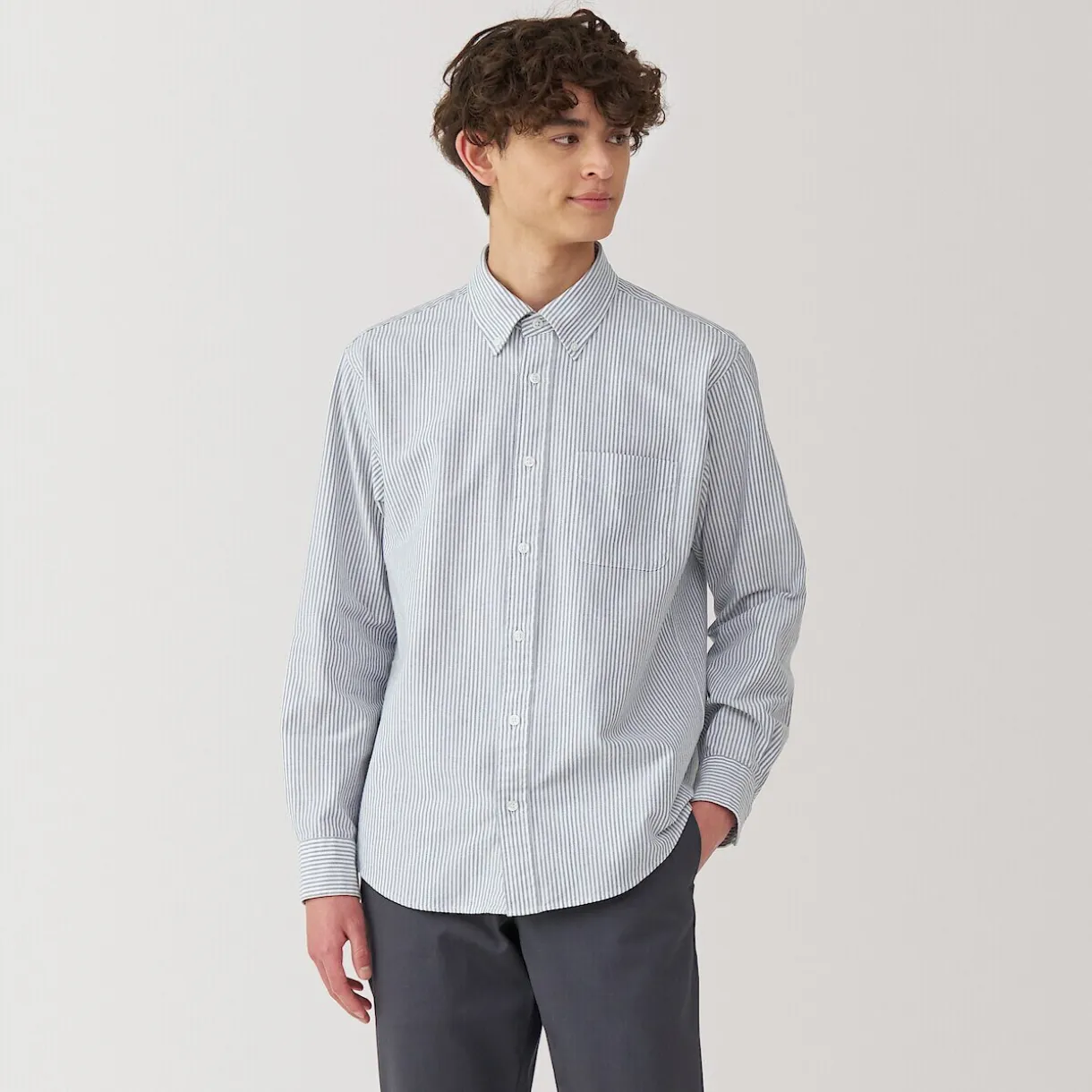 Chemise Oxford en coton lavé pour homme