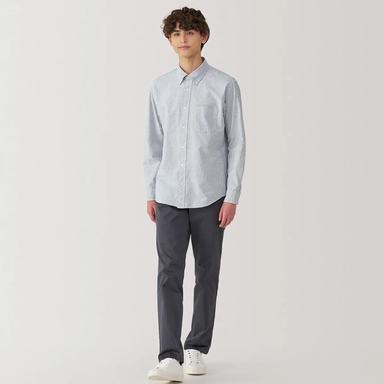 Chemise Oxford en coton lavé pour homme
